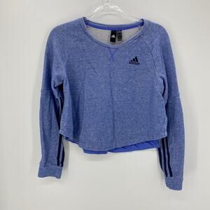 ADIDAS Women's Sweatshirt Size XS  Blue Cropped Pullover Long Sleeve Top